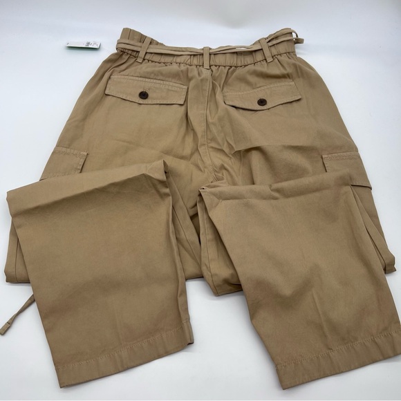 GAP Women's 6 Pocket Tan 100% Cotton Cargo Pants Double Belt-Size 4 - Picture 3 of 11